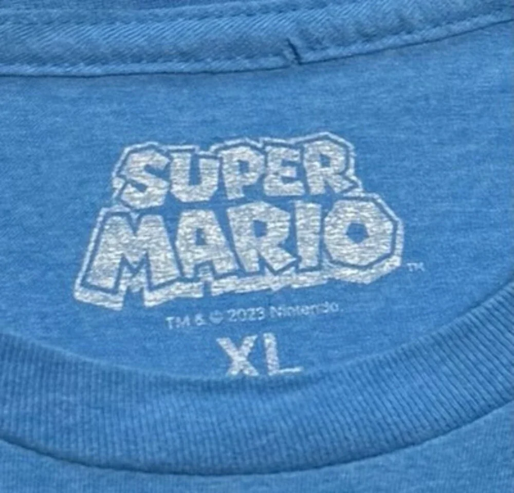 Nintendo Blue Super Mario Logo Tee